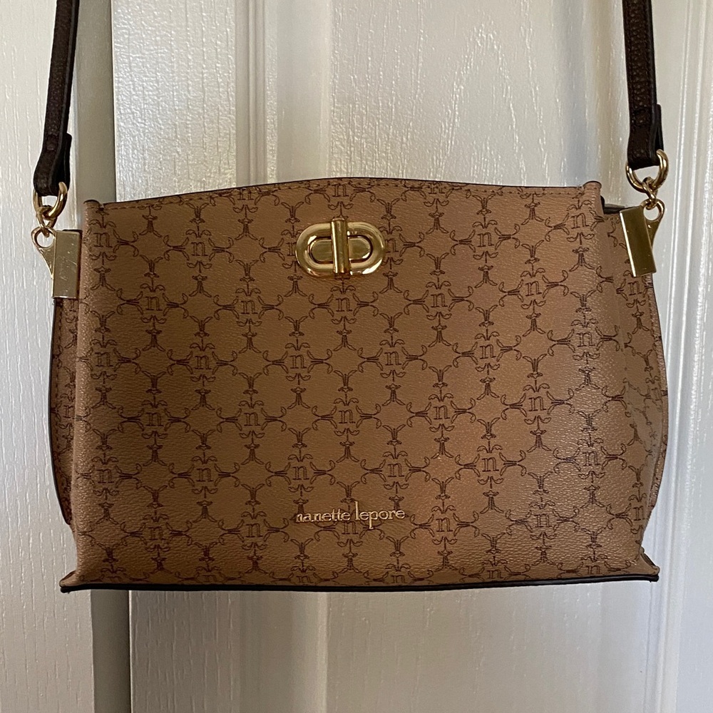 Nanette Lepore Tan Patterned Crossbody Bag